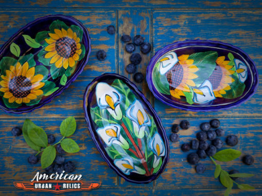 3 Talavera Lilly & Sunflowers Serving Bowls